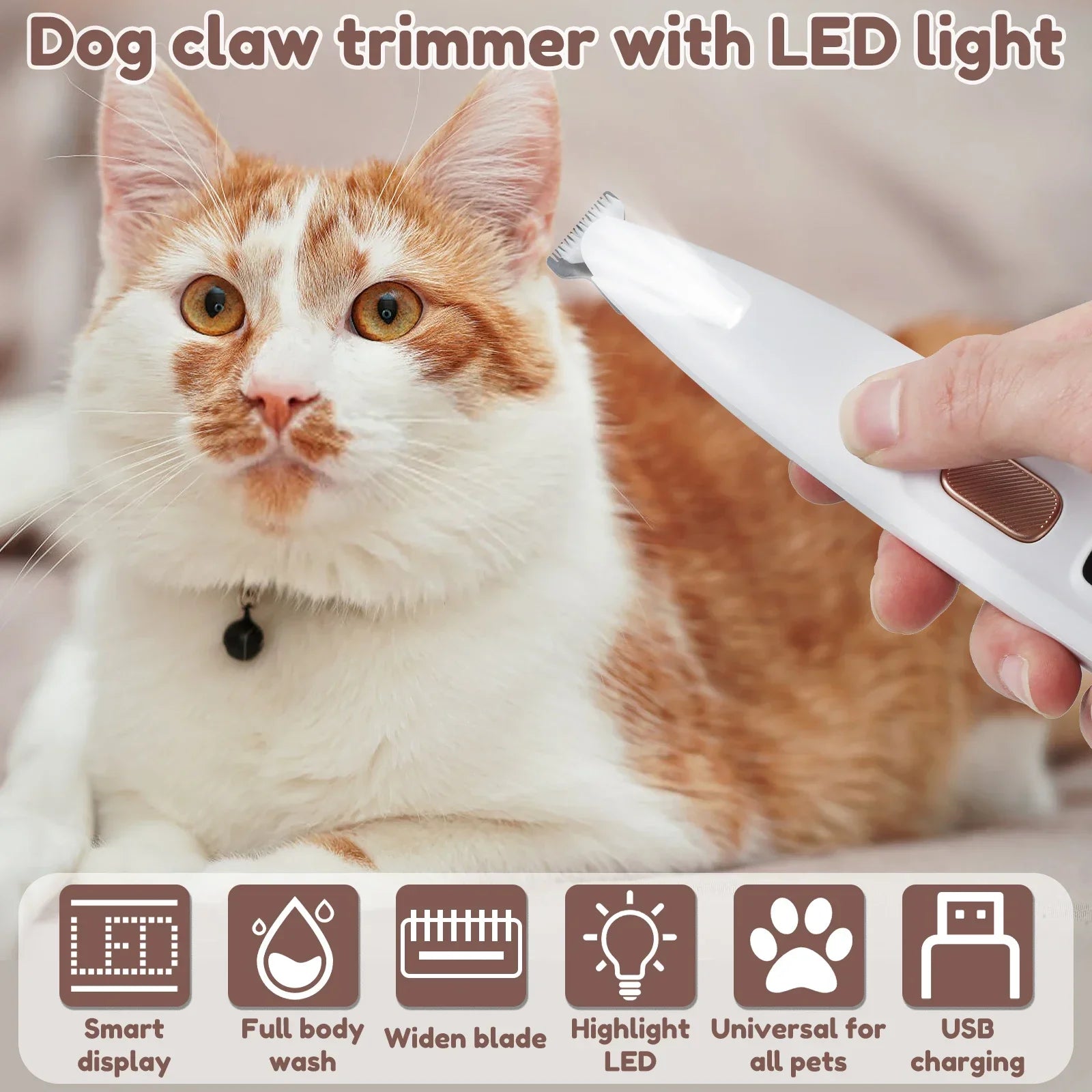 Waterproof LED Dog Paw Trimmer