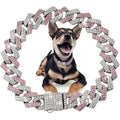 Diamond Cuban Dog Collar - Secure & Stylish Pet Accessory