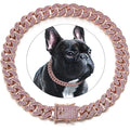 Diamond Cuban Dog Collar - Secure & Stylish Pet Accessory