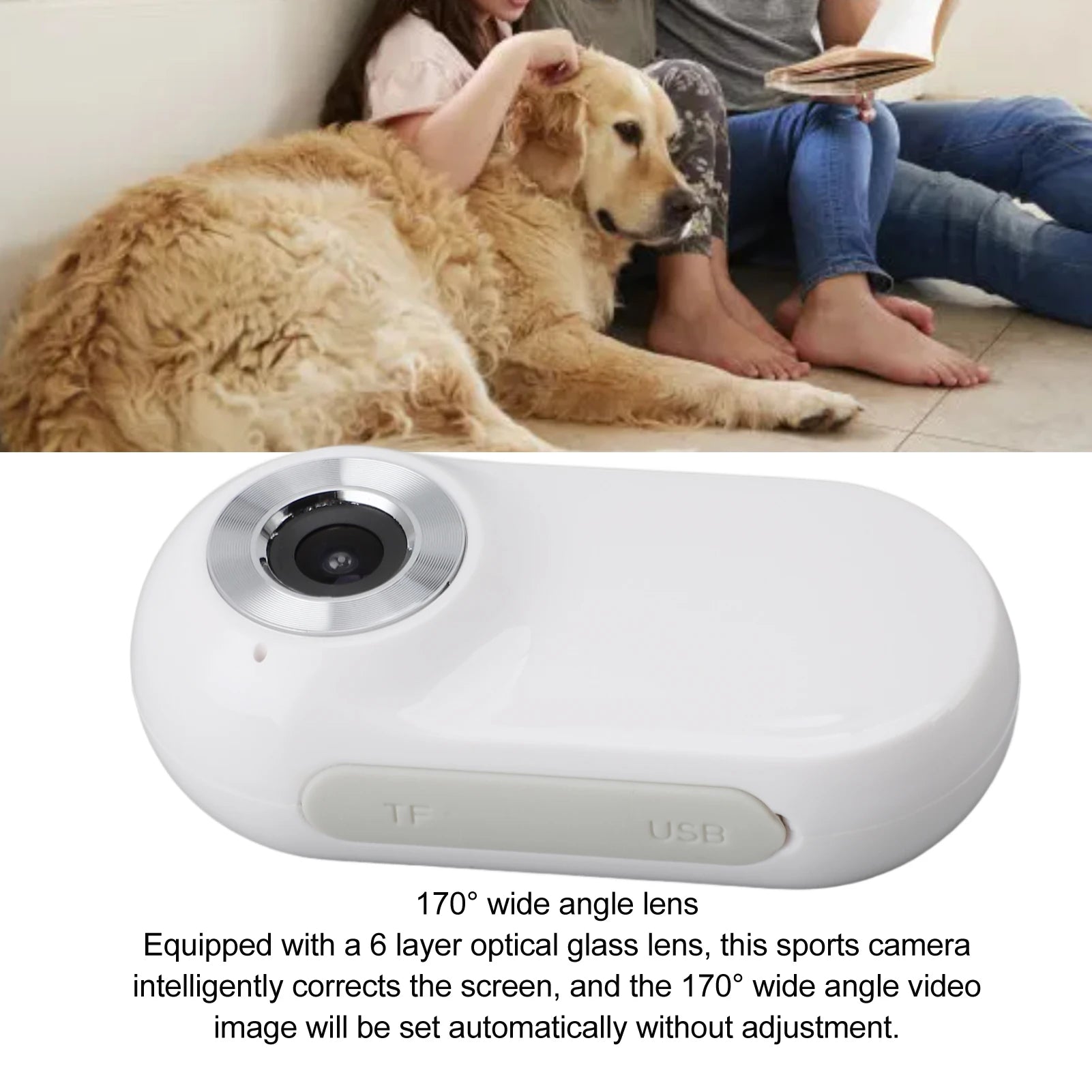 USB Rechargeable HD Pet Collar Camera