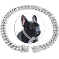 Diamond Cuban Dog Collar - Secure & Stylish Pet Accessory