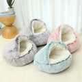 Winter Plush Cat Bed - 2-in-1 Warm Cushion & Sleep Nest