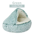 Winter Plush Cat Bed - 2-in-1 Warm Cushion & Sleep Nest